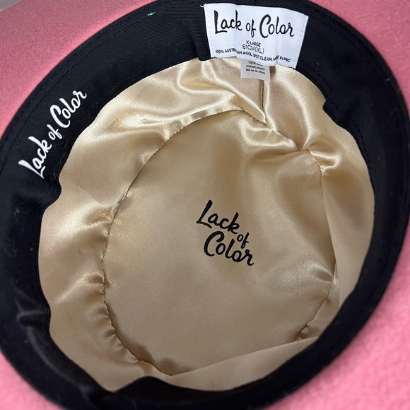 Lack of Color Wide Brimmed Rose Pink Hat XLarge 61 Australian Wool - Picture 4 of 5